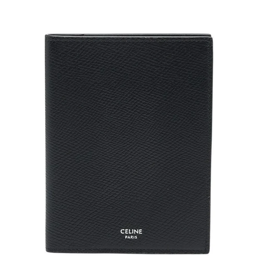 Celine Leather Passport Case Black